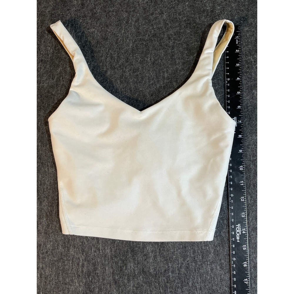 Old Navy Active Powersoft V-Neck Sports Bra Tank Top White XS Light Support